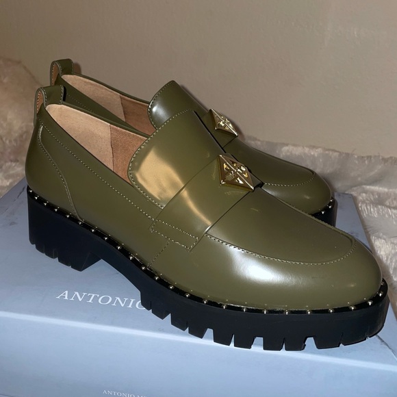 Antonio Melani Arrllo Leather Lug Sole Loafers - Picture 2 of 8